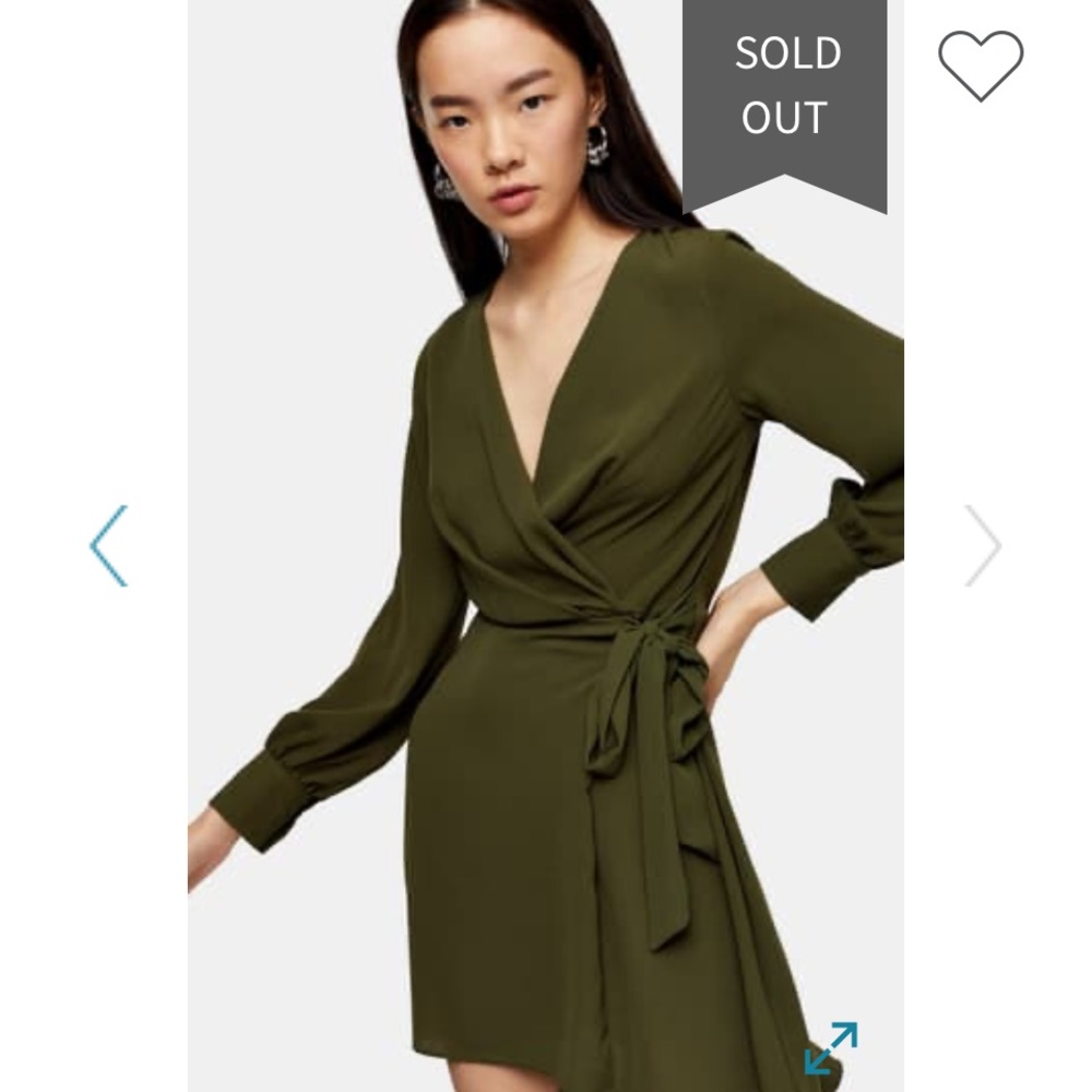 Topshop Faux Wrap Long Sleeve Minidress